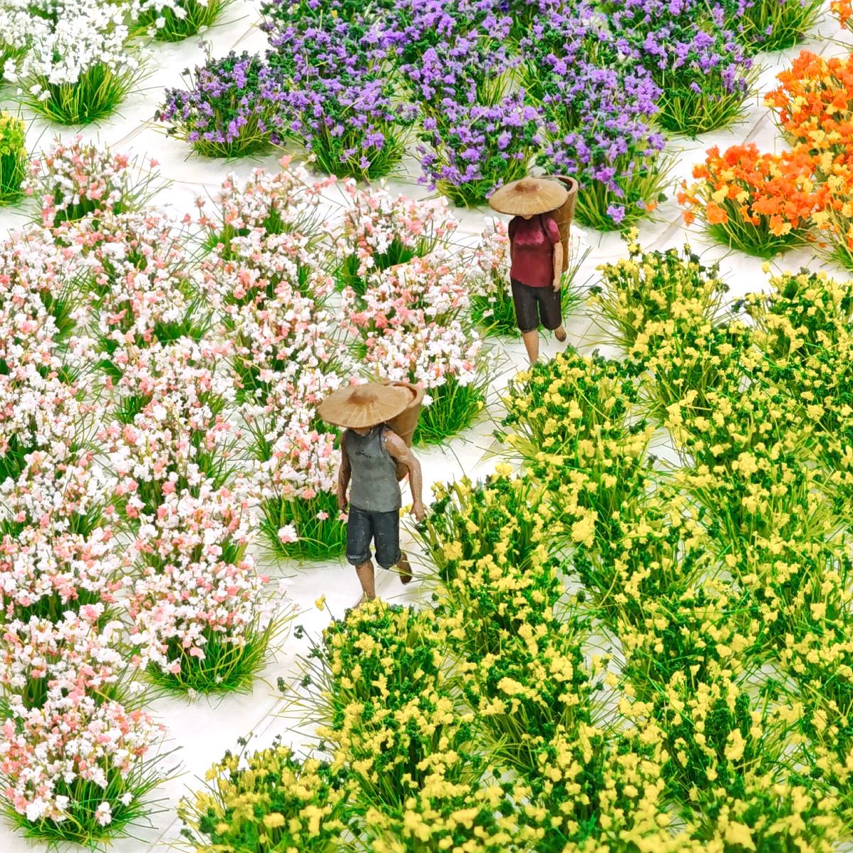 Model Kit Simulator - 32 stuks miniatuur simulatie kleurrijke bloemen