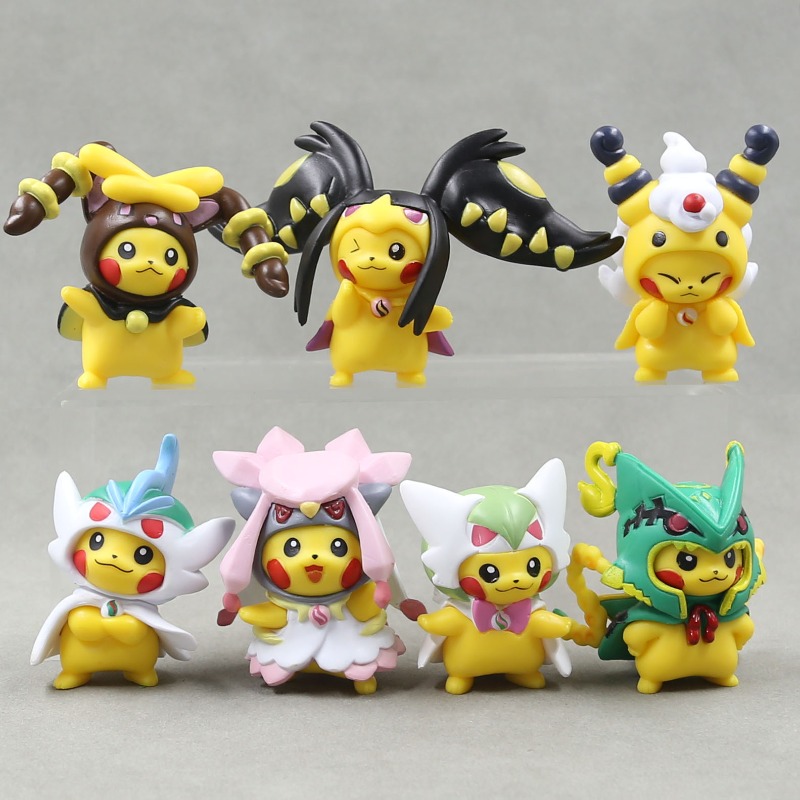 Model Kit Eevee - 7 stks/set Pokemon Pikachu Beeldjes Speelgoed